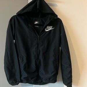 Boys Nike black zip up lightweight jacket